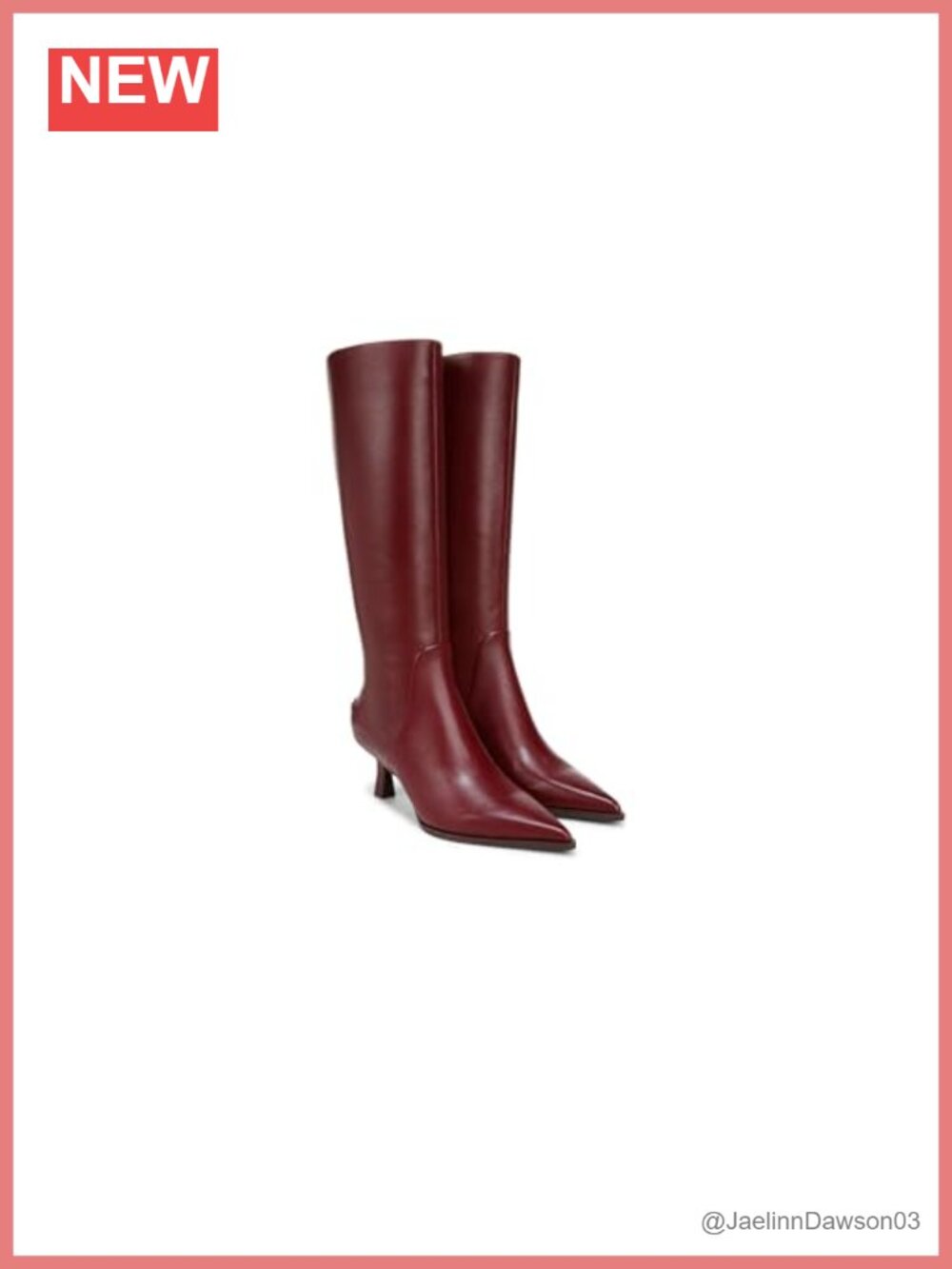 Circus NY by Sam Edelman Yulia Knee High Boots Pointed Toe Kitten Heel Leather